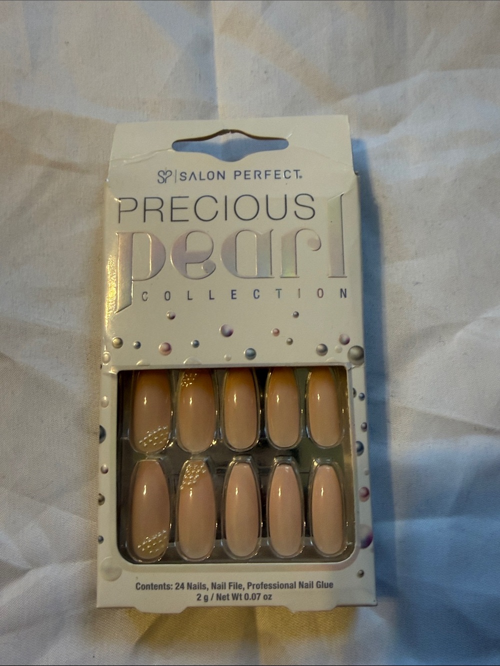 Precious Pearl Long Coffin Nail Set